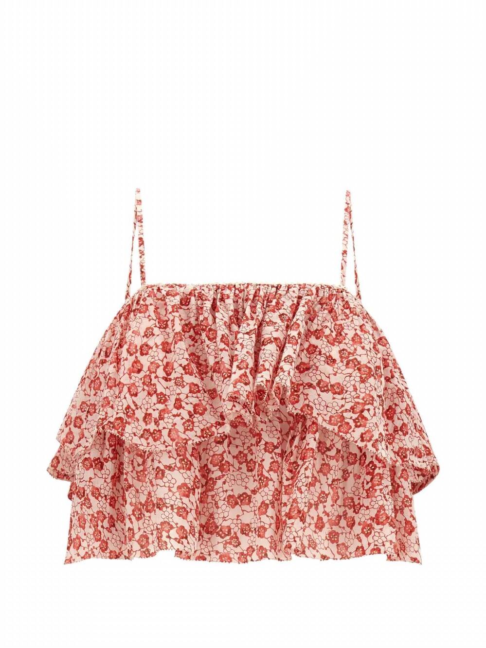 NEW ISABEL MARANT women's erisa ruffled top in red